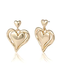 BCBGeneration Double Heart Drop Earrings
