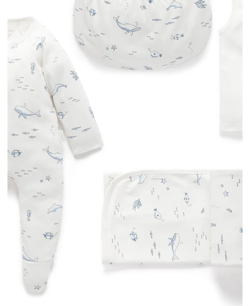Purebaby Baby Boys Newborn Hospital Pack 6 Piece