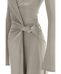 Nocturne Women's Knot Detail Slit Maxi Dress