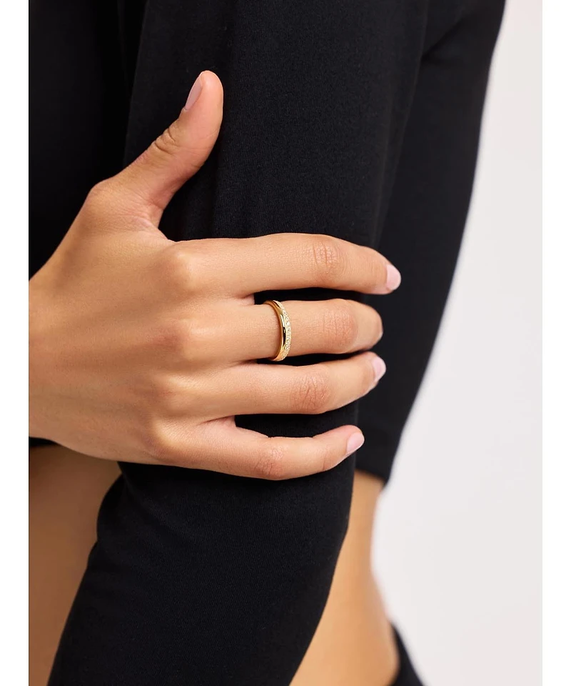 Ana Luisa Gold Band Ring - Celine Double