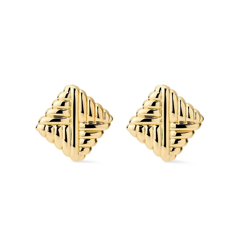 Gold Stud Earrings - Maple