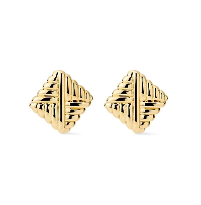 Gold Stud Earrings - Maple