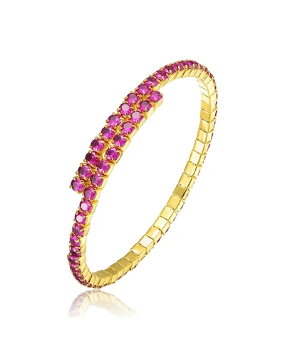 Rachel Glauber Colored Cubic Zirconia Tennis Bracelet