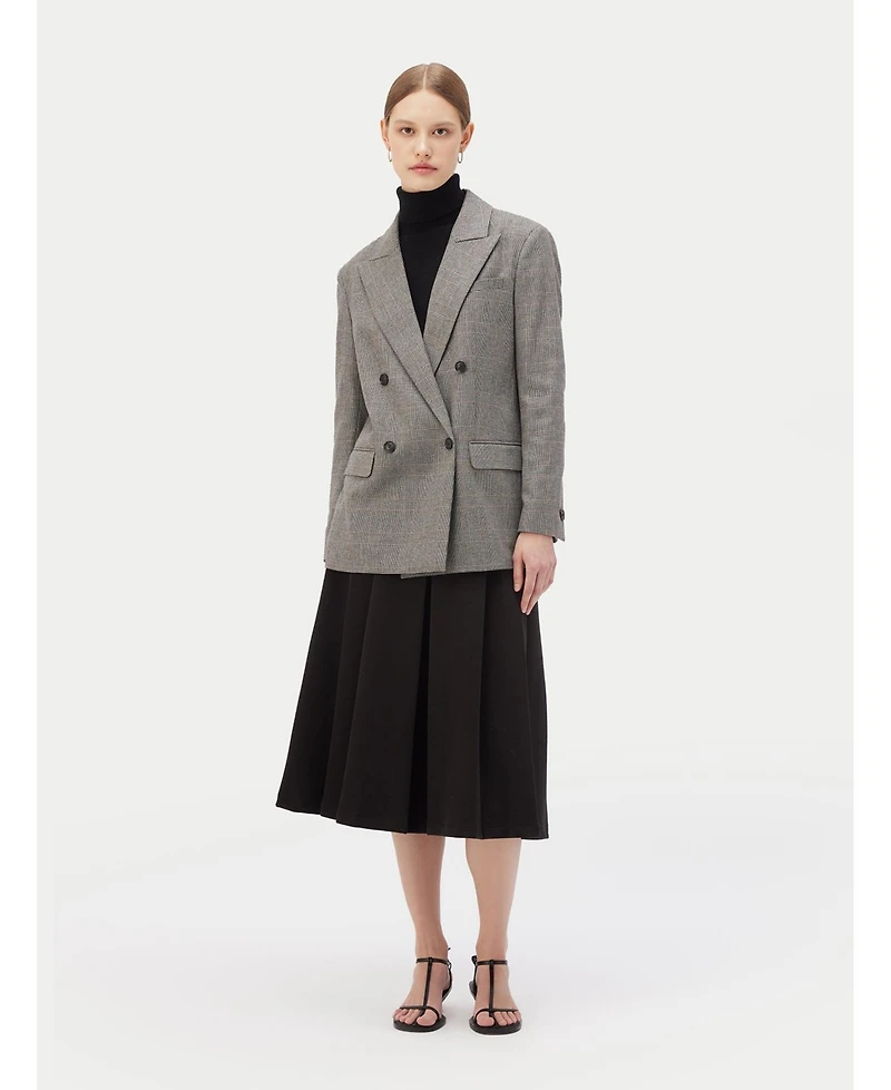 Gobi Cashmere Women's Double-Breasted Cashmere Blazer