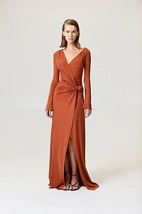 Nocturne Women's Knot Detail Slit Maxi Dress