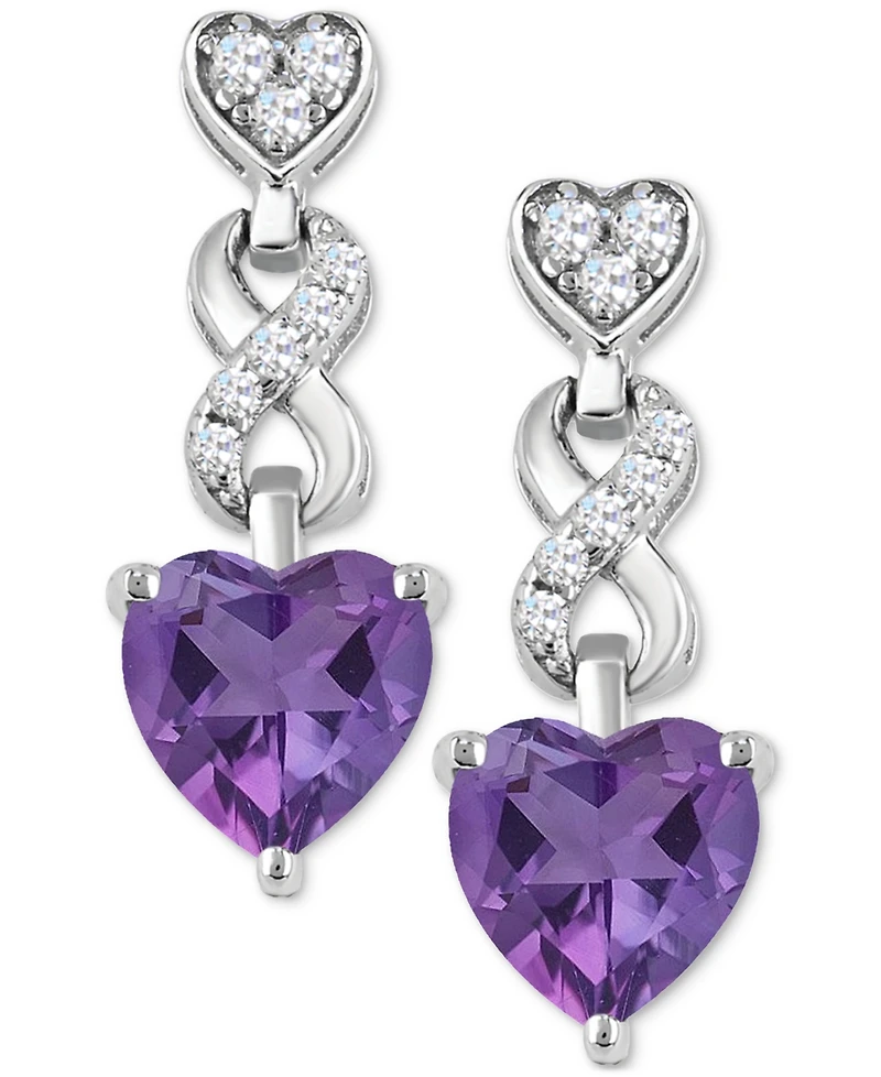 Women's Heart infinity Earrings Sterling Silver