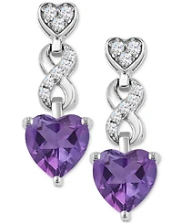 Women's Heart infinity Earrings Sterling Silver