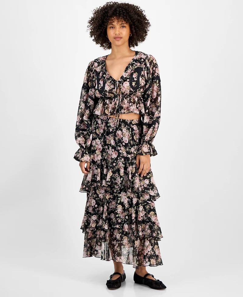 And Now This Women's Ruffled-Cuff Balloon-Sleeve Top, Macy's Exclusive