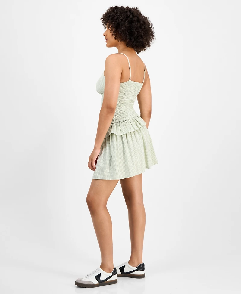 And Now This Women's Gingham Cotton Ruffled Mini Dress, Exclusively at Macy's