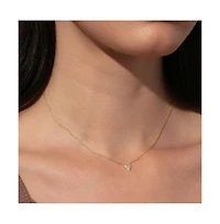 14K Gold-Plated Full Heart Necklace, 14"-16"
