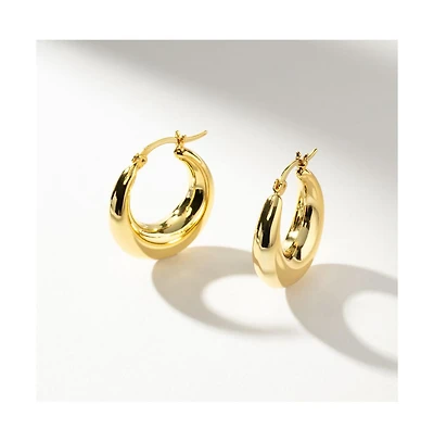 14k Gold-Plated Rare Hoop Earrings