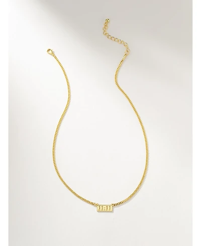 14K Gold-Plated 11:11 Pendant Necklace, 16" + 2" extender
