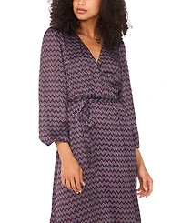 Vince Camuto Women's Printed Surplice Asymmetrical-Hem Dress