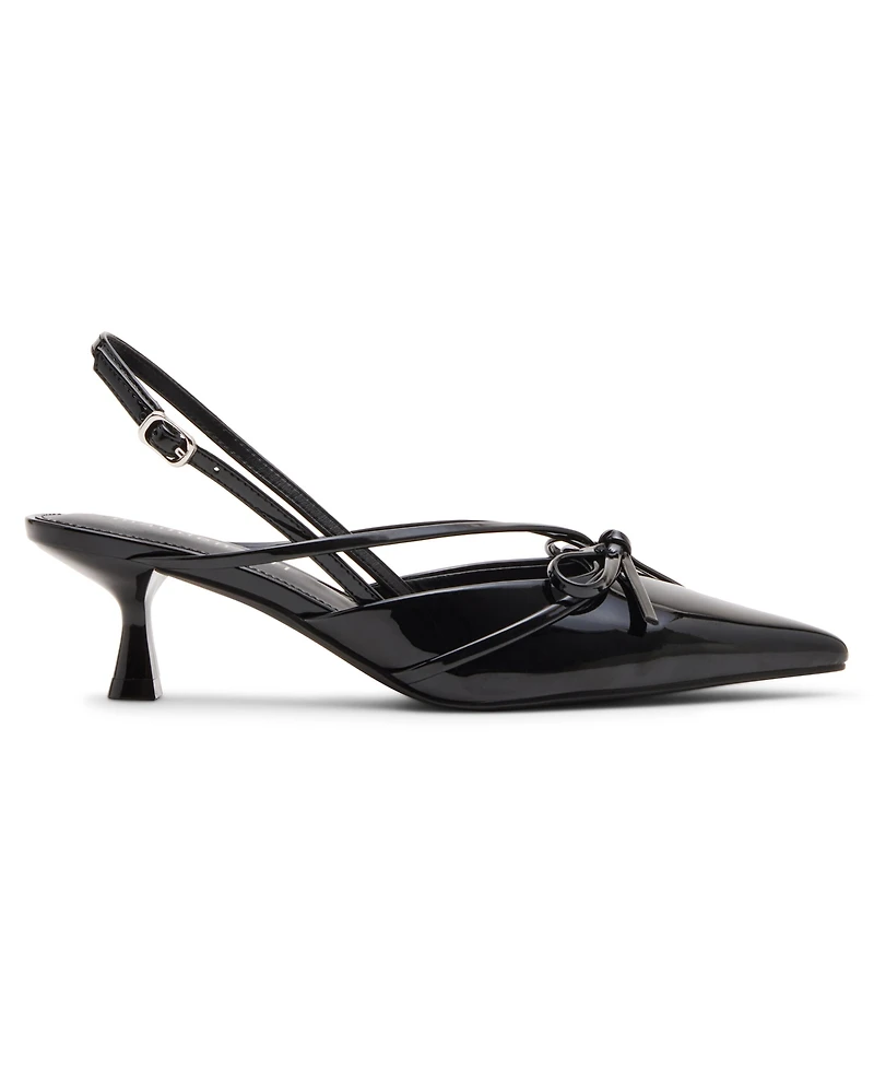 Madden Girl Women's Vixen Bow Slingback Kitten Heel Pumps