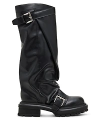 Madden Girl Women's Restore Knee-High Slouchy Lug-Sole Moto Boots