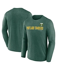 Fanatics Men's Heather Green Portland Timbers Goal Line Long Sleeve T-Shirt
