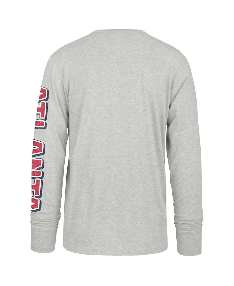'47 Brand Men's Gray Atlanta Braves Big Tall Distressed Franklin Long Sleeve T-Shirt