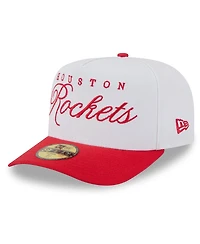 New Era Men's White/Red Houston Rockets 2025 Nba Draft A-Frame 59FIFTY Fitted Hat