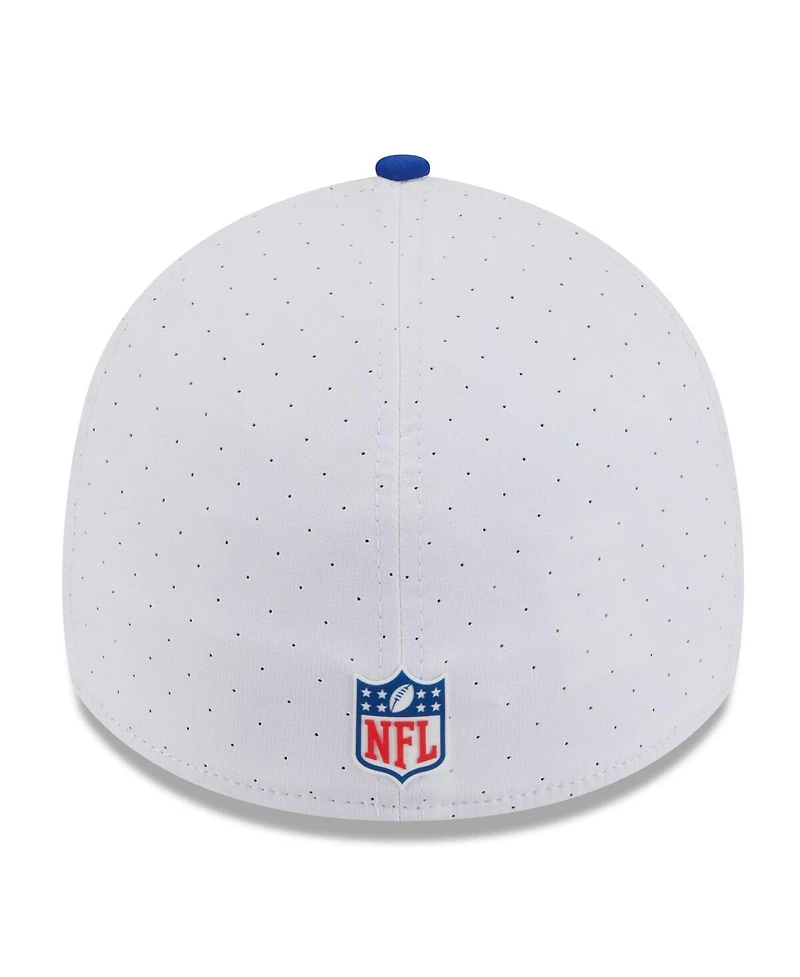 New Era Men's White/Royal England Patriots 2025 Nfl Training Camp Throwback Logo 39THIRTY Flex Hat