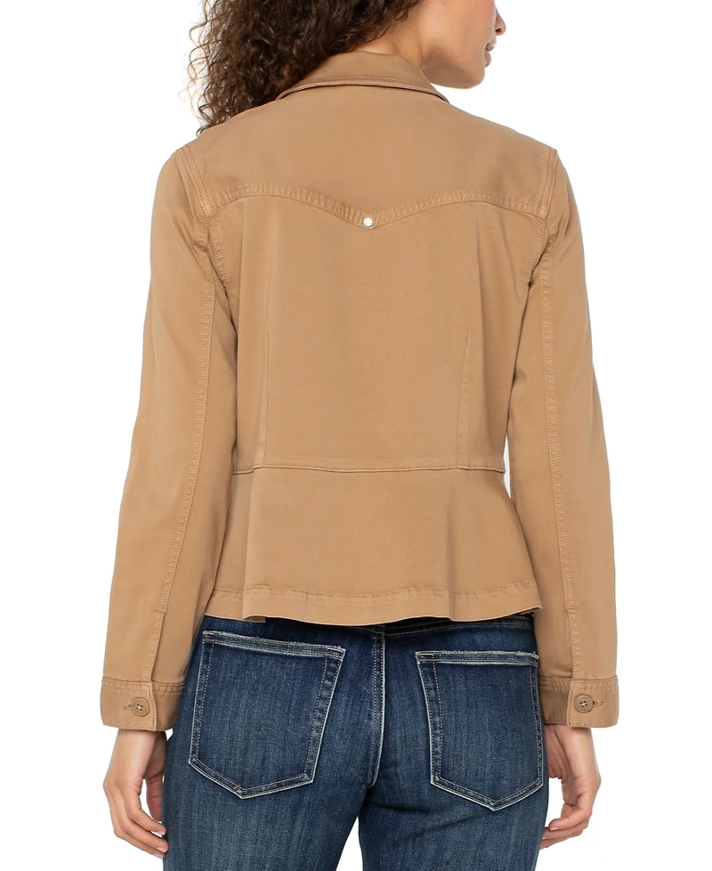 Liverpool Los Angeles Petite Peplum Trucker Jacket