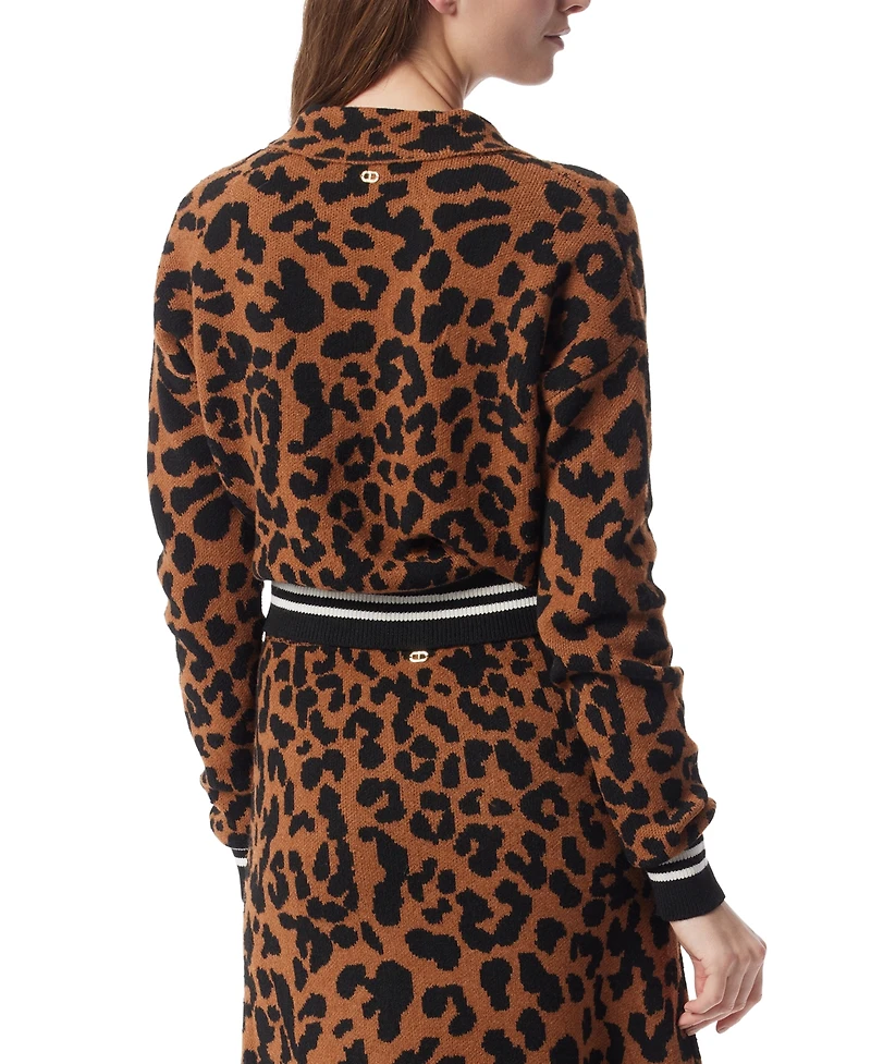 Dee Ocleppo Women's Barbara Jacquard Split-Neck Sweater
