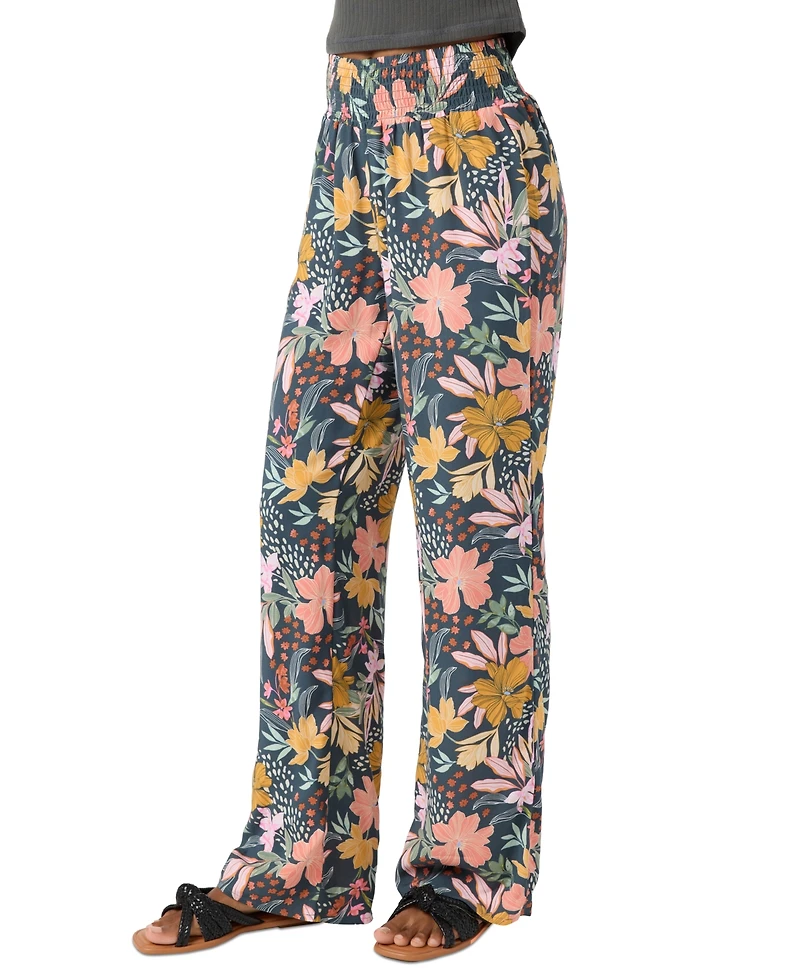 O'Neill Juniors' Jonie Mila High-Waist Smock-Waist Pants