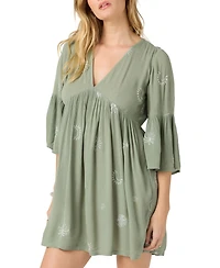 O'Neill Juniors' Pennie V-Neck Ruffle-Sleeve Mini Dress