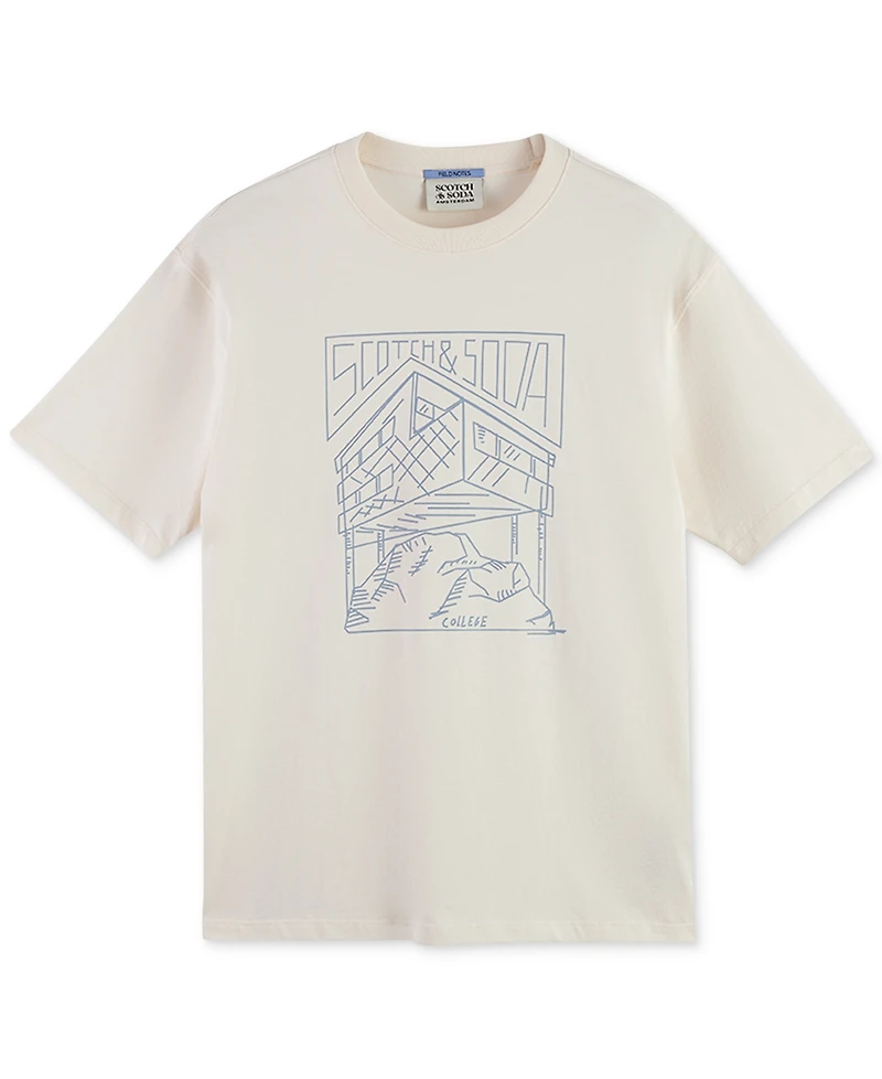 Scotch & Soda Men's Relaxed Fit Short Sleeve Logo Graphic Crewneck T-Shirt