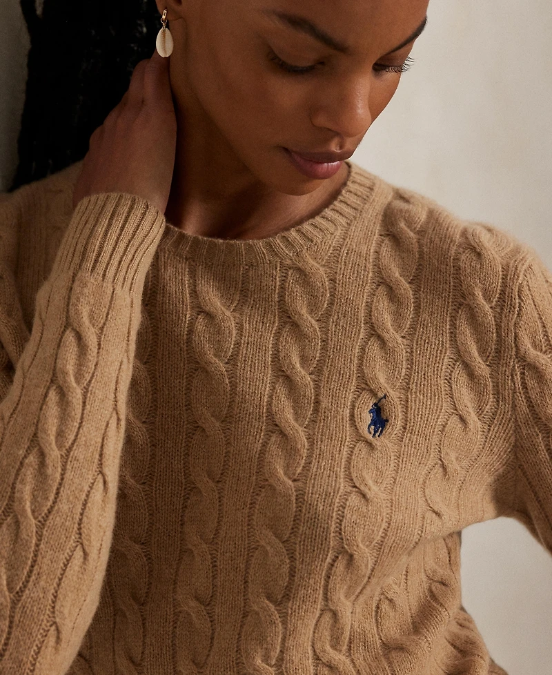 Polo Ralph Lauren Women's Cable Wool-Cashmere Crewneck Sweater