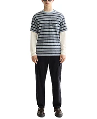 Scotch & Soda Men's Relaxed Fit Short Sleeve Striped Yarn-Dyed Crewneck T-Shirt