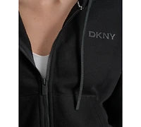 Dkny Women's Silicone Logo Full-Zip Hoodie