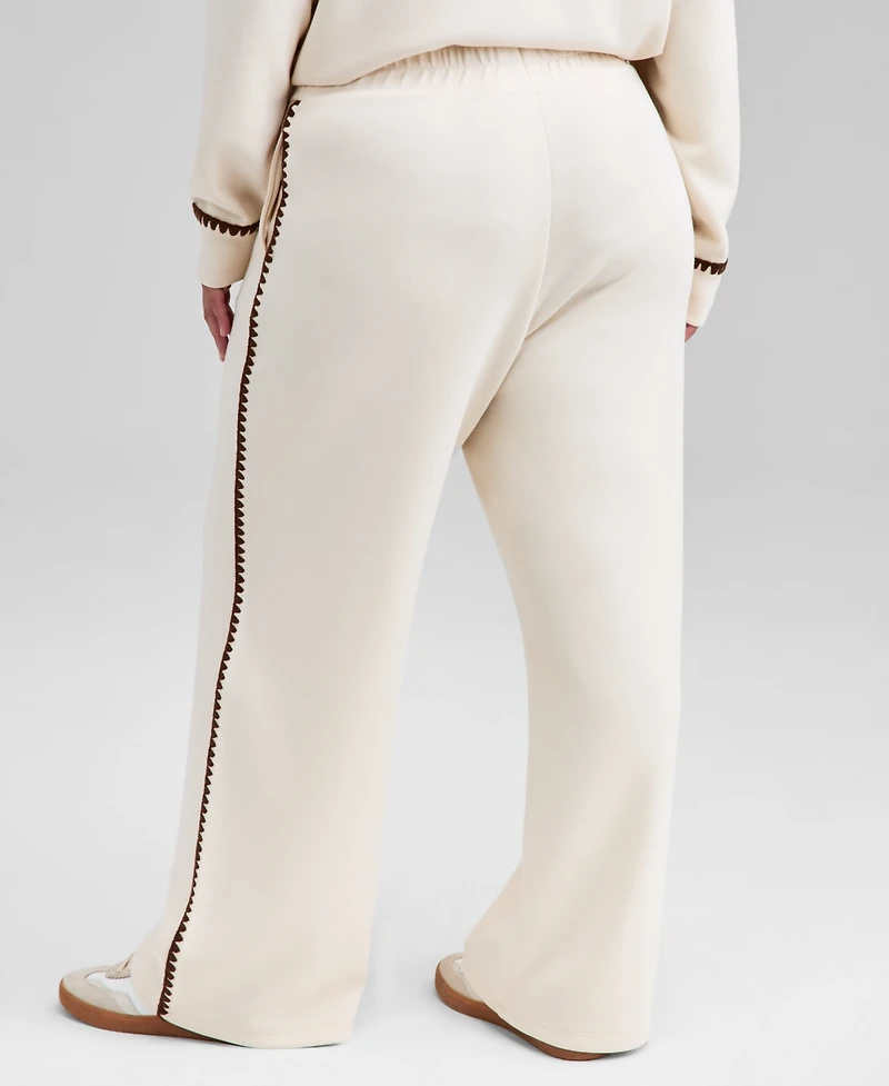 And Now This Trendy Plus Size High-Rise Whipstitch Scuba Pants, Macy's Exclusive