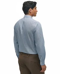 Brooks Brothers Men's Regular-Fit Spread Collar Glen Plaid Dress Shirt