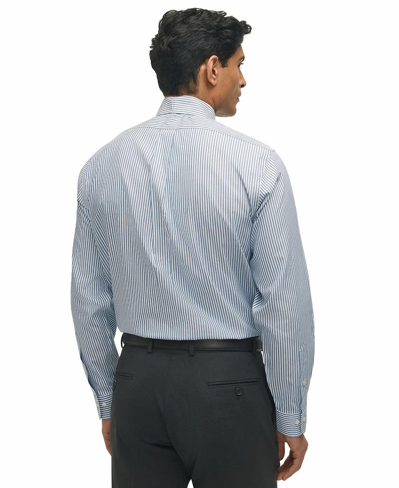Brooks Brothers Men's Regular-Fit Polo Button-Down Collar Non-Stripe Dress Shirt