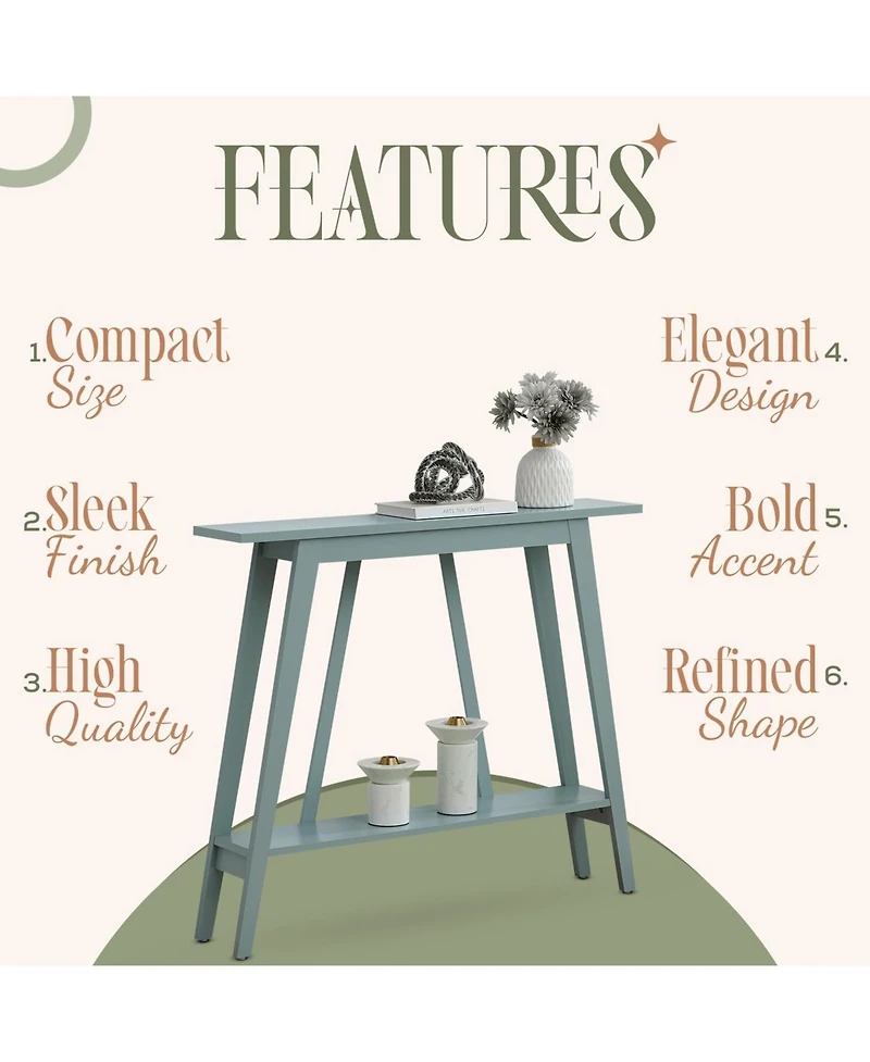 Kings Brand Furniture Conway Console Table Functional Narrow Wood Accent Entryway with Storage Shelf