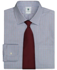 Brooks Brothers Men's Regular-Fit Spread Collar Grid Check Dress Shirt