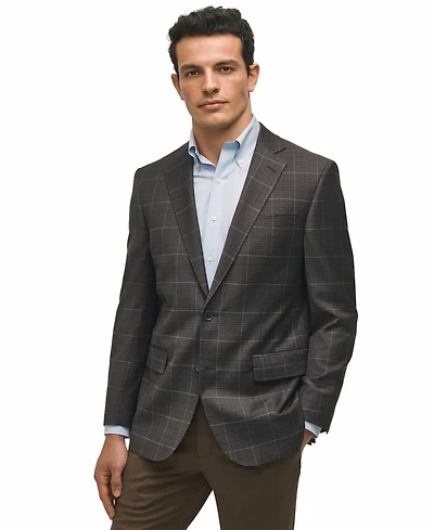 Brooks Brothers Men's Classic-Fit Wool-Blend Plaid Sport Coat