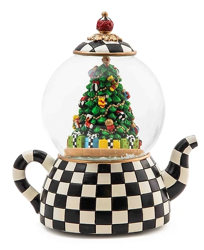 MacKenzie-Childs Courtly Check Teapot Snow Globe