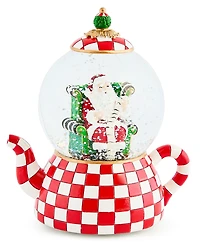 MacKenzie-Childs Courtly Check Teapot Snow Globe