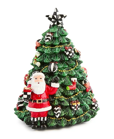 MacKenzie-Childs Courtly Check Christmas Tree Rotating Music Box