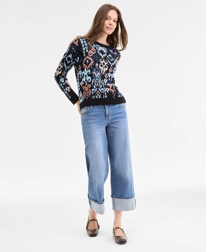 Liverpool Los Angeles Women's Printed Long-Sleeve Crewneck Sweater
