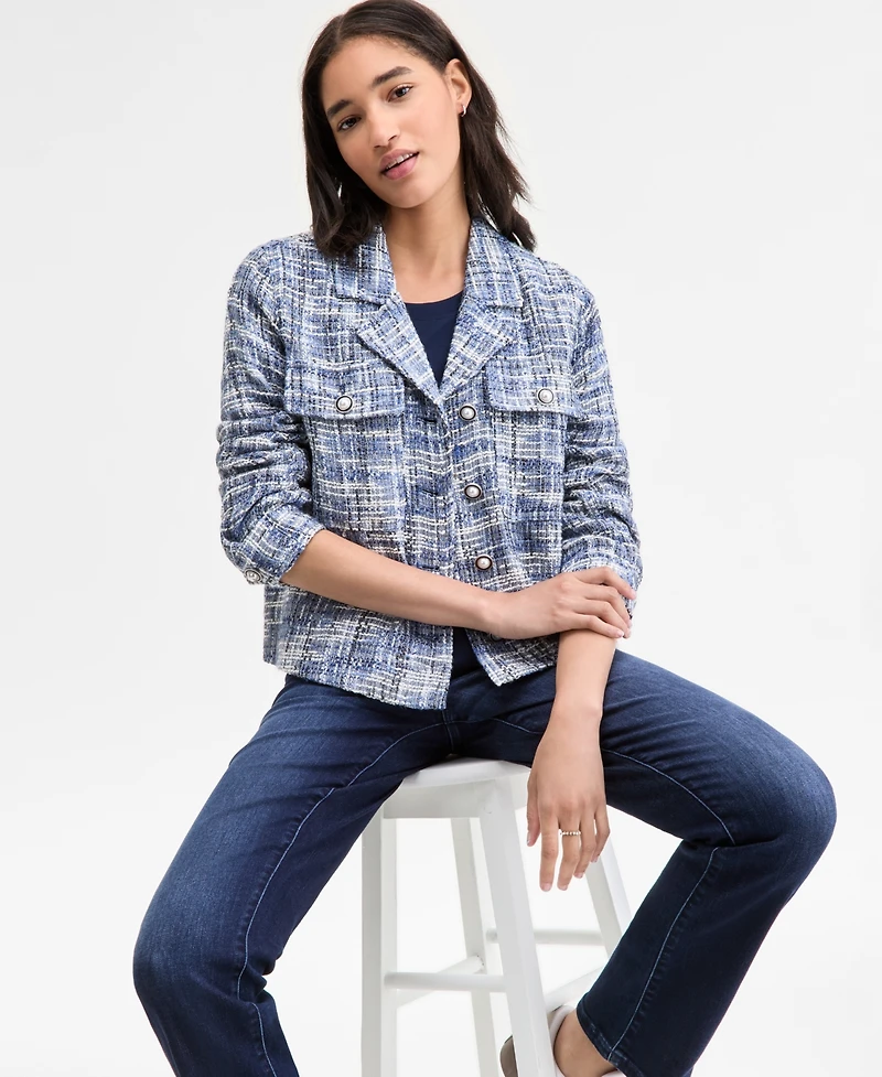 Liverpool Los Angeles Women's Boucle Pearl-Button Jacket
