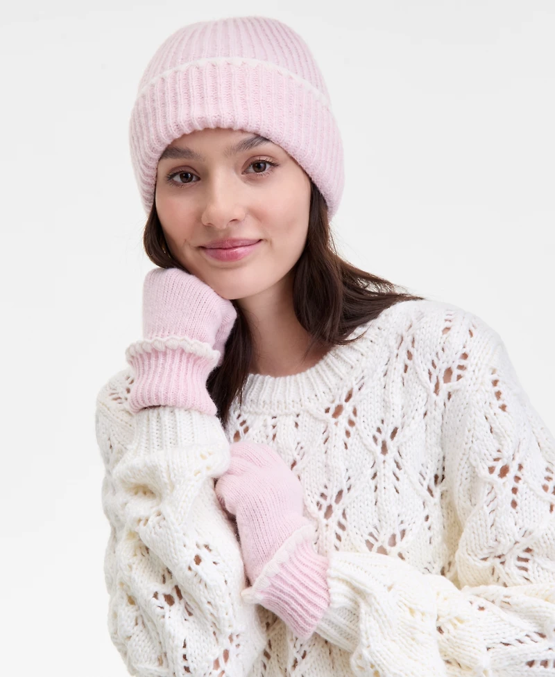 On 34th Ribbed Beanie & Gloves Boxed Set, Macy's Exclusive
