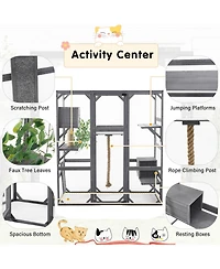 Streamdale Furniture Outdoor Cat House Catio with Condos