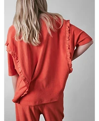 Cape Cove Women's Sea Coral Terry Frill Top
