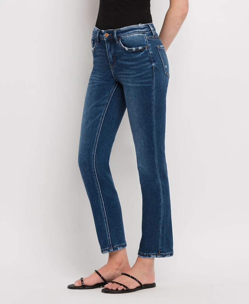 Flying Monkey Women's Mid Rise Slim Straight Jeans
