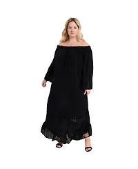 June + Vie Women's Off-The-Shoulder Maxi Dress