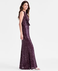 Eliza J Women's Sequined Cowlneck Gown