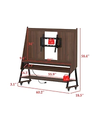 40-60 Inch Universal Tv Stand, Movable Media Console, Entertainment Center with 3-Layer Storage Rack