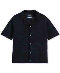 Scotch & Soda Men's Short Sleeve Tonal Jacquard Button-Front Shirt